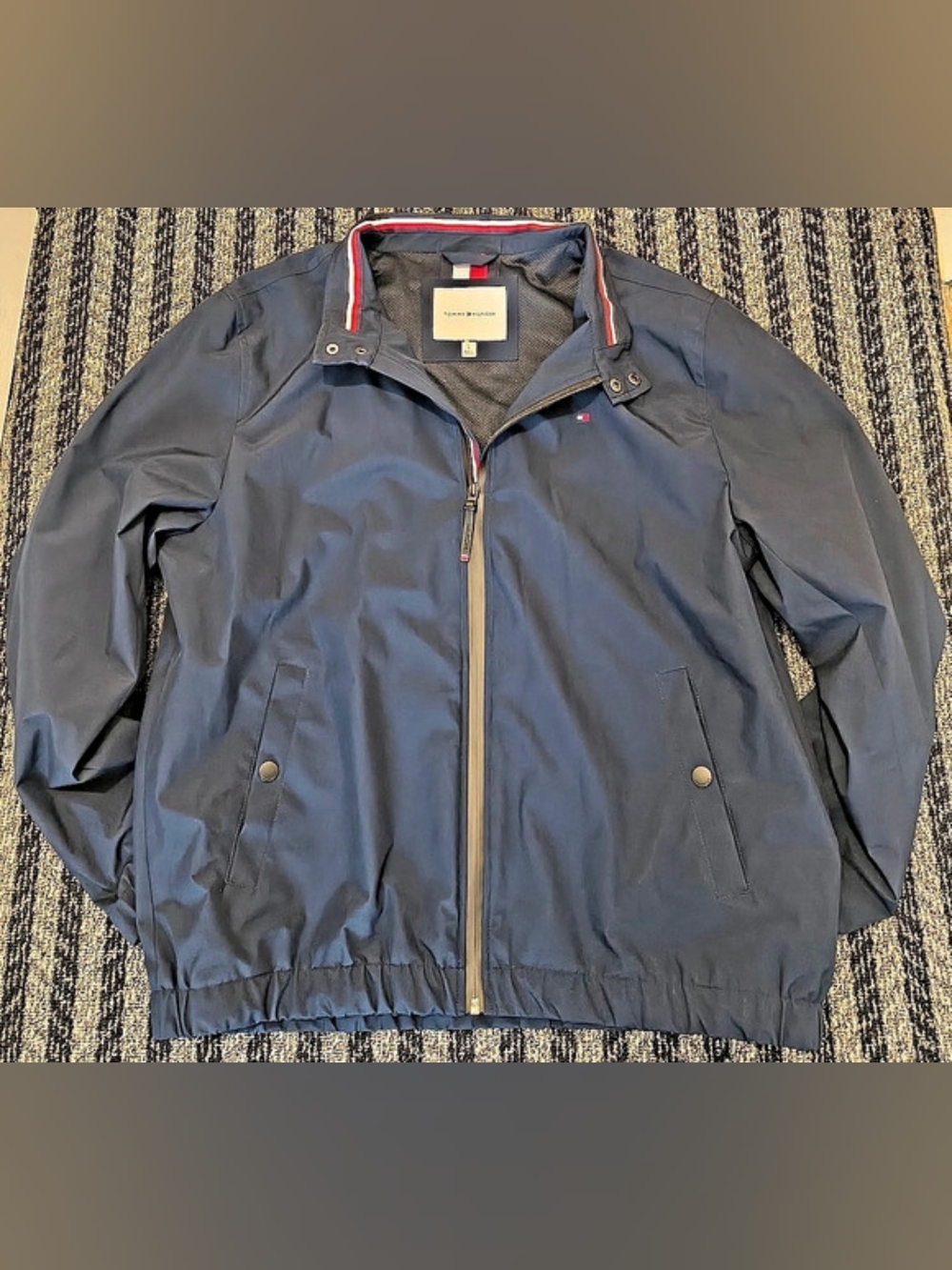 Tommy Hilfiger Water and Wind Resistant Stand Collar Bomber Windbreaker Jacket
